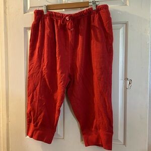 Free People Red Drawstring Sweatpants